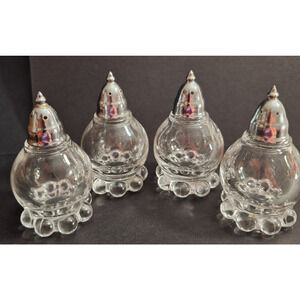 Imperial Candlewick Glass Salt and Pepper Shakers 3.5 inches tall Lot of 2 Sets